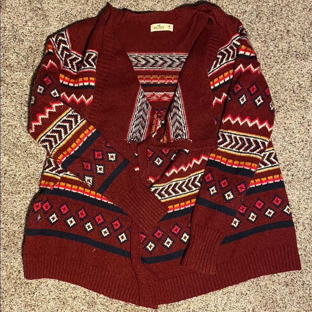 Red Hollister cardigan
